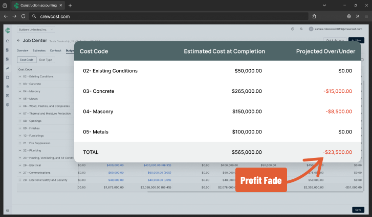 Job costing in crewcost hero